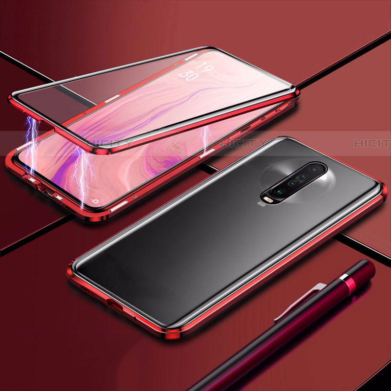 Handyhülle Hülle Luxus Aluminium Metall Rahmen Spiegel 360 Grad Tasche M04 für Xiaomi Redmi K30 4G Rot