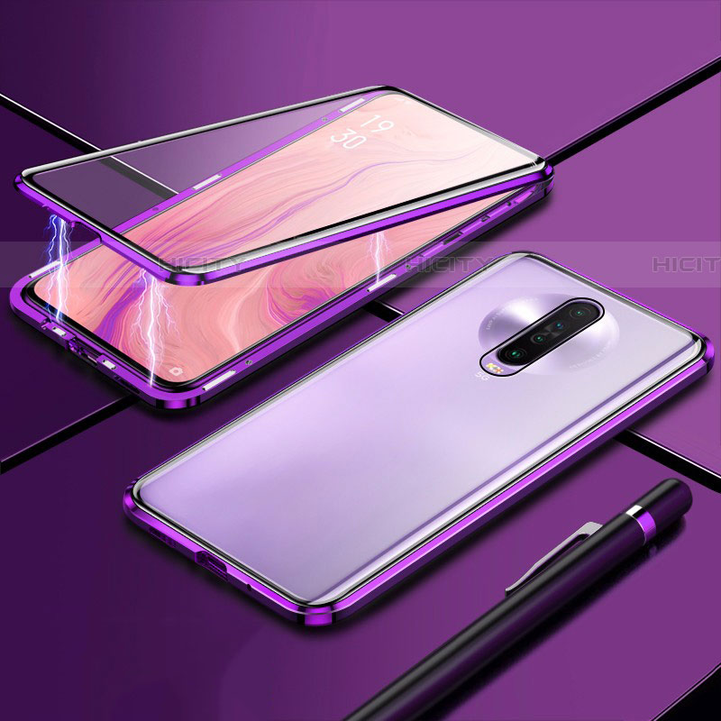 Handyhülle Hülle Luxus Aluminium Metall Rahmen Spiegel 360 Grad Tasche M04 für Xiaomi Redmi K30i 5G Violett