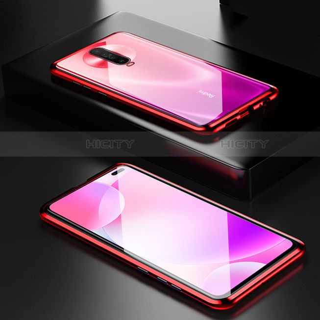 Handyhülle Hülle Luxus Aluminium Metall Rahmen Spiegel 360 Grad Tasche M05 für Xiaomi Redmi K30 4G Rot Plus