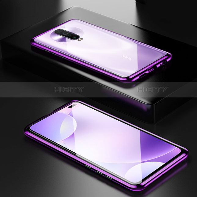 Handyhülle Hülle Luxus Aluminium Metall Rahmen Spiegel 360 Grad Tasche M05 für Xiaomi Redmi K30 4G Violett