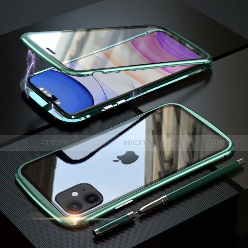 Handyhülle Hülle Luxus Aluminium Metall Rahmen Spiegel 360 Grad Tasche M07 für Apple iPhone 11 groß