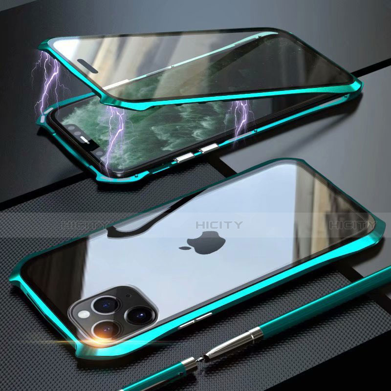 Handyhülle Hülle Luxus Aluminium Metall Rahmen Spiegel 360 Grad Tasche M10 für Apple iPhone 11 Pro