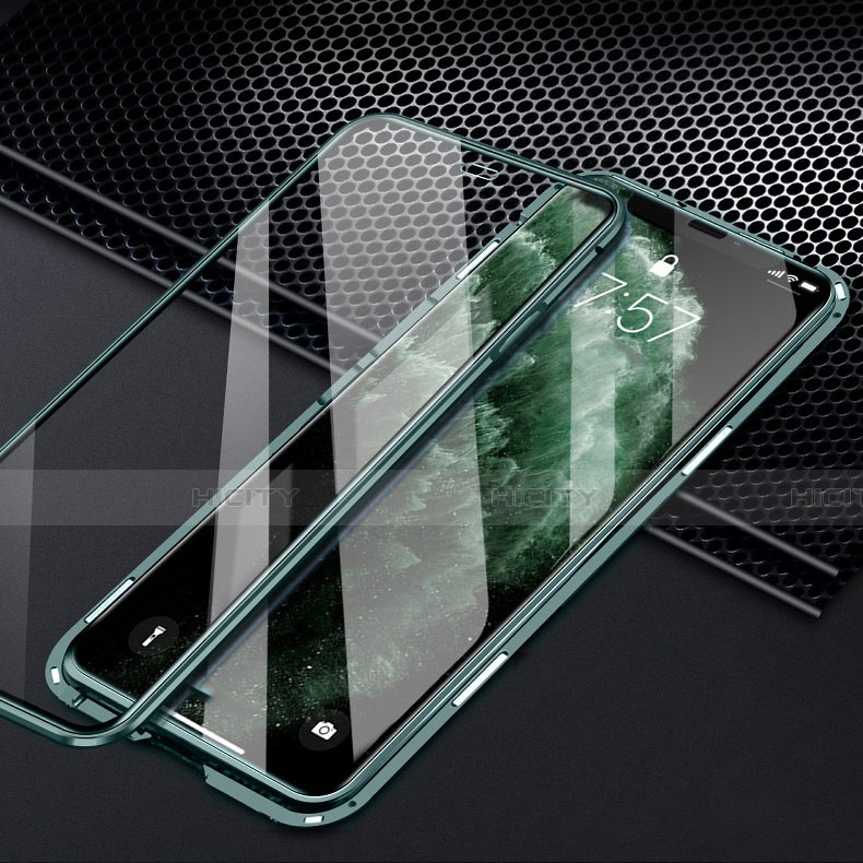 Handyhülle Hülle Luxus Aluminium Metall Rahmen Spiegel 360 Grad Tasche T01 für Apple iPhone 11 Pro groß