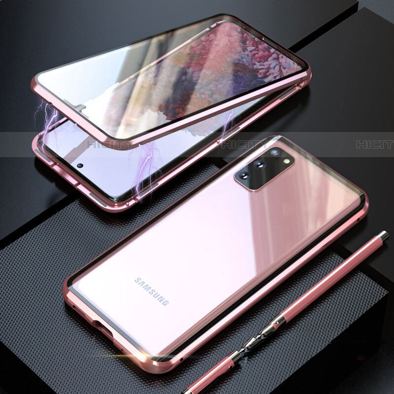 Handyhülle Hülle Luxus Aluminium Metall Rahmen Spiegel 360 Grad Tasche T01 für Samsung Galaxy S20 groß