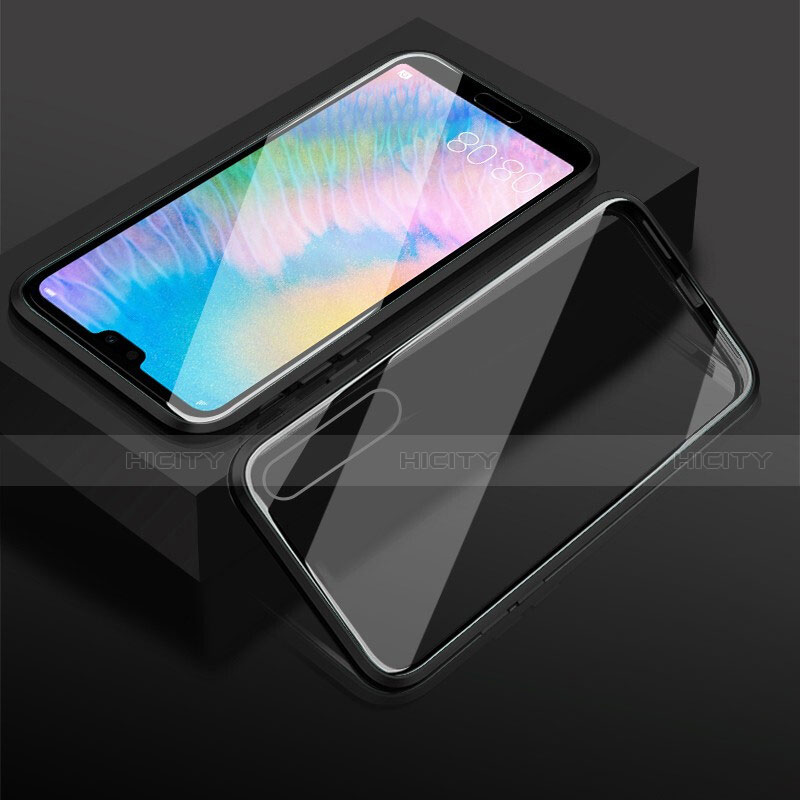 Handyhülle Hülle Luxus Aluminium Metall Rahmen Spiegel 360 Grad Tasche T02 für Huawei P20 Pro