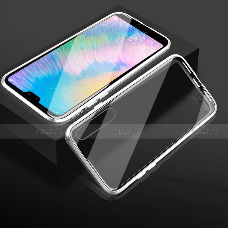 Handyhülle Hülle Luxus Aluminium Metall Rahmen Spiegel 360 Grad Tasche T02 für Huawei P20 Pro