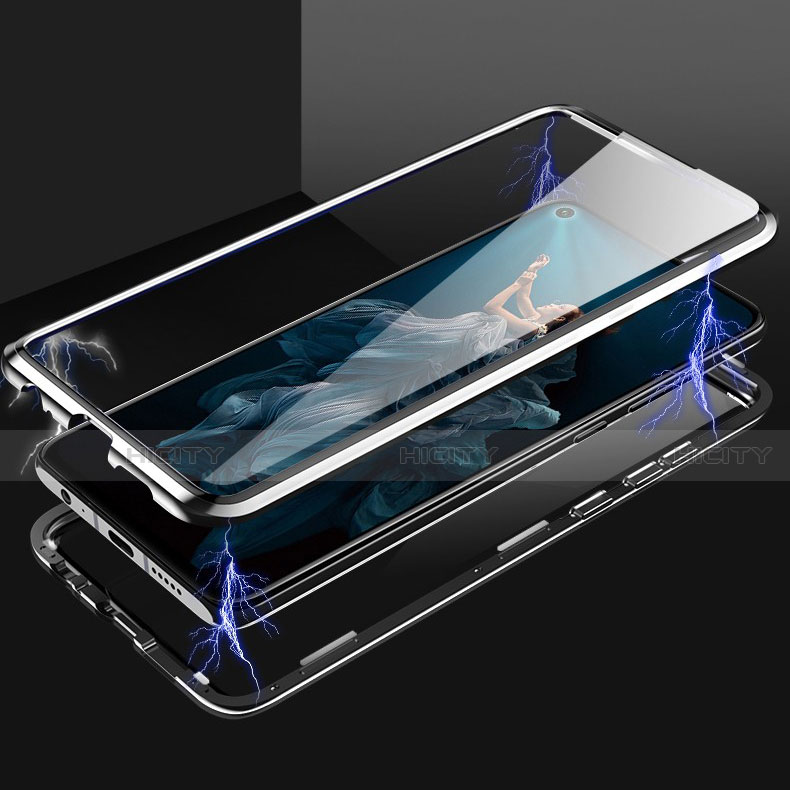 Handyhülle Hülle Luxus Aluminium Metall Rahmen Spiegel 360 Grad Tasche T03 für Huawei Nova 5T groß