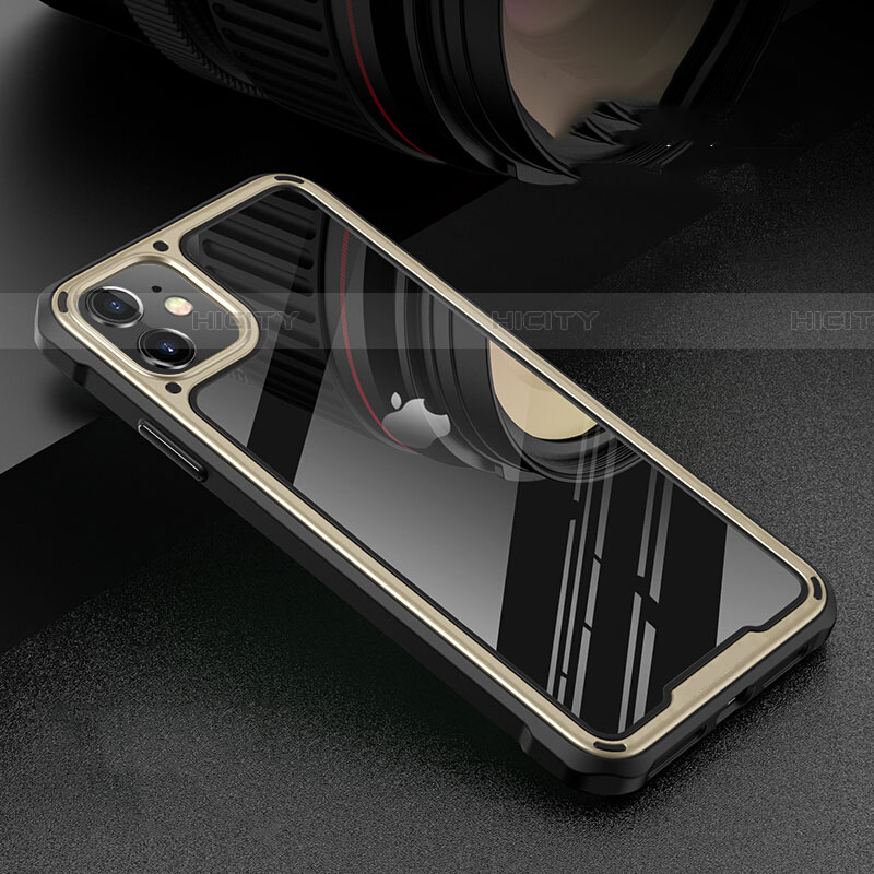 Handyhülle Hülle Luxus Aluminium Metall Rahmen Spiegel 360 Grad Tasche T05 für Apple iPhone 11 groß