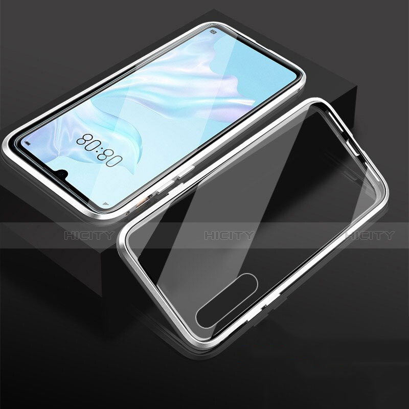 Handyhülle Hülle Luxus Aluminium Metall Rahmen Spiegel 360 Grad Tasche T05 für Huawei P30