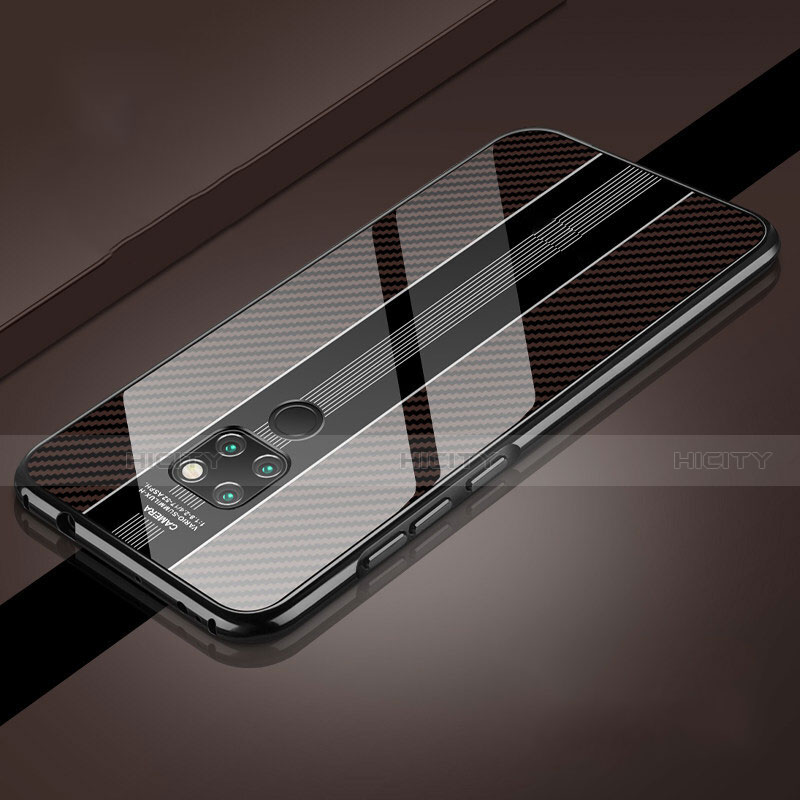 Handyhülle Hülle Luxus Aluminium Metall Rahmen Spiegel 360 Grad Tasche T08 für Huawei Mate 20 Schwarz