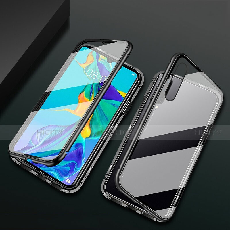 Handyhülle Hülle Luxus Aluminium Metall Rahmen Spiegel 360 Grad Tasche T08 für Huawei P30