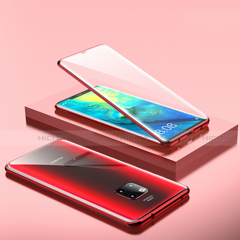 Handyhülle Hülle Luxus Aluminium Metall Rahmen Spiegel 360 Grad Tasche T11 für Huawei Mate 20 Pro Rot