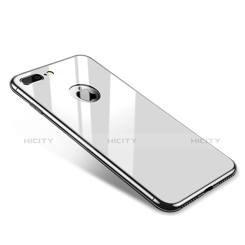 Handyhülle Hülle Luxus Aluminium Metall Rahmen Spiegel Tasche für Apple iPhone 7 Plus Weiß Plus