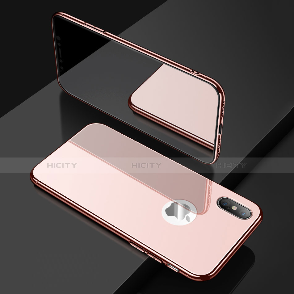 Handyhülle Hülle Luxus Aluminium Metall Rahmen Spiegel Tasche für Apple iPhone X