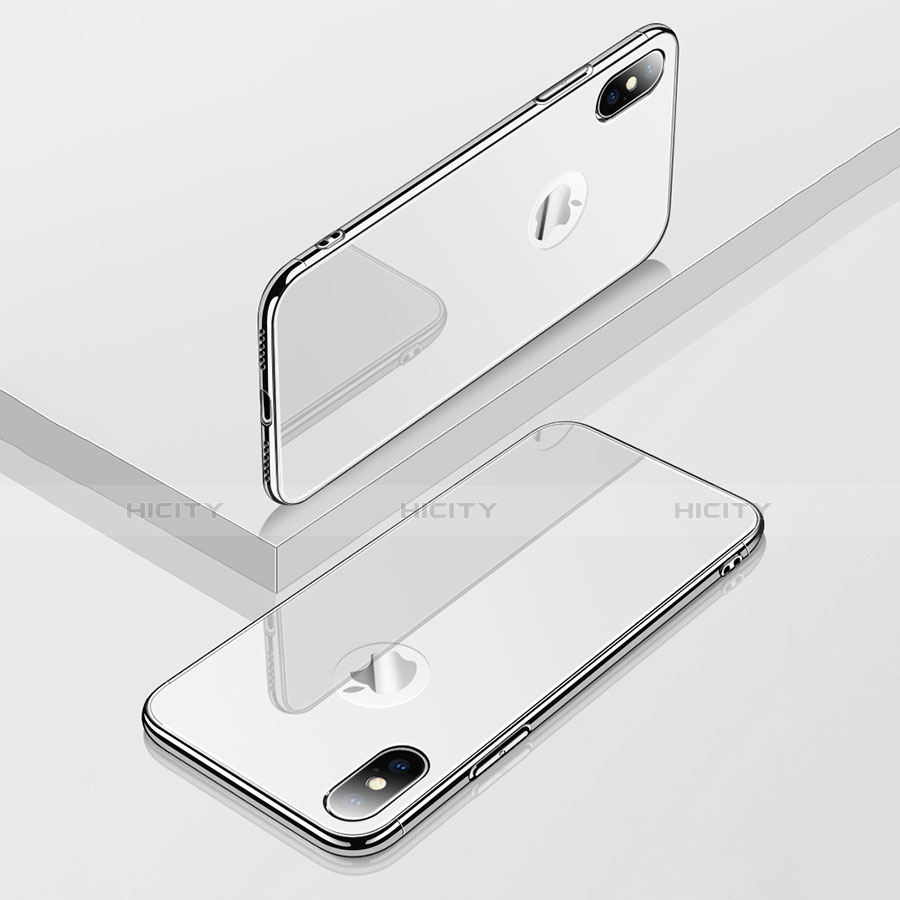 Handyhülle Hülle Luxus Aluminium Metall Rahmen Spiegel Tasche für Apple iPhone X groß