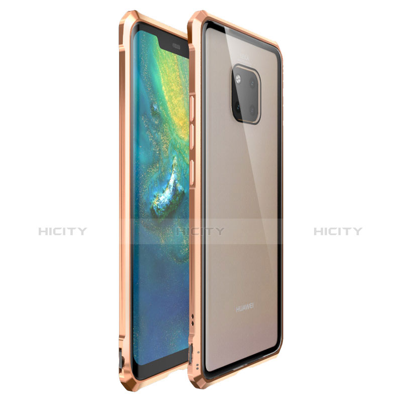 Handyhülle Hülle Luxus Aluminium Metall Rahmen Spiegel Tasche für Huawei Mate 20 Pro Gold