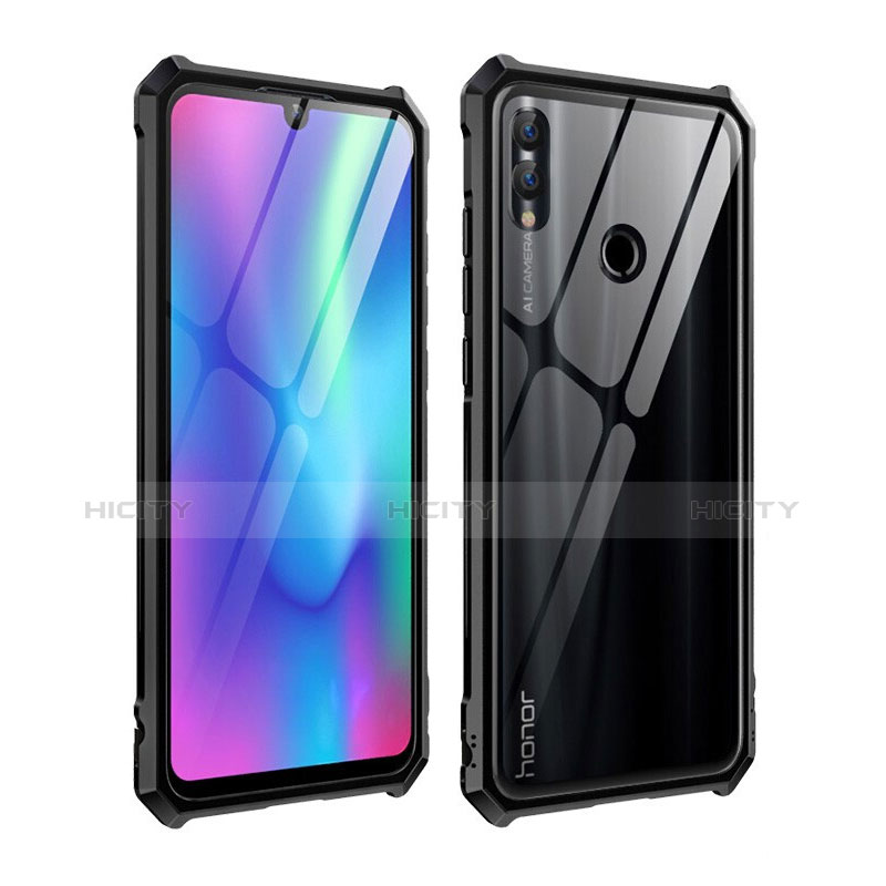 Handyhülle Hülle Luxus Aluminium Metall Rahmen Spiegel Tasche für Huawei P Smart (2019) Schwarz