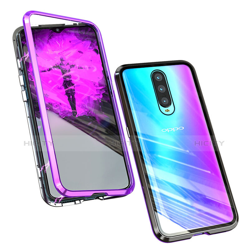 Handyhülle Hülle Luxus Aluminium Metall Rahmen Spiegel Tasche für Oppo RX17 Pro groß