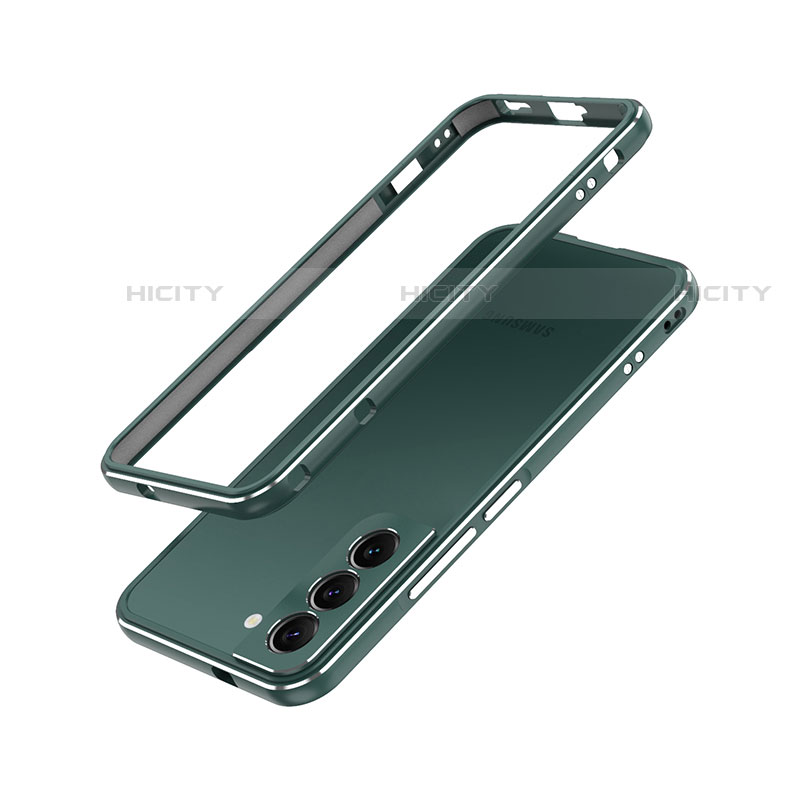 Handyhülle Hülle Luxus Aluminium Metall Rahmen Tasche A01 für Samsung Galaxy S21 FE 5G Grün Plus