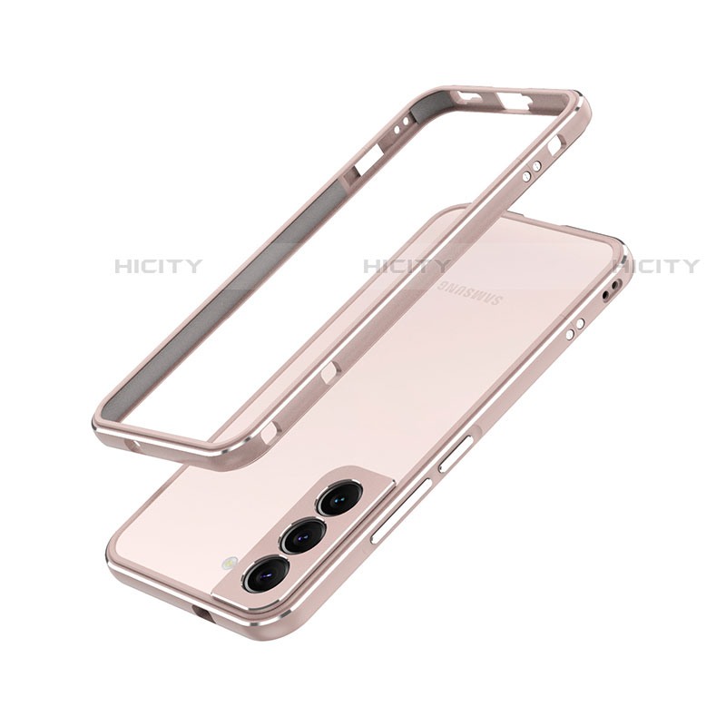 Handyhülle Hülle Luxus Aluminium Metall Rahmen Tasche A01 für Samsung Galaxy S21 FE 5G Rosegold