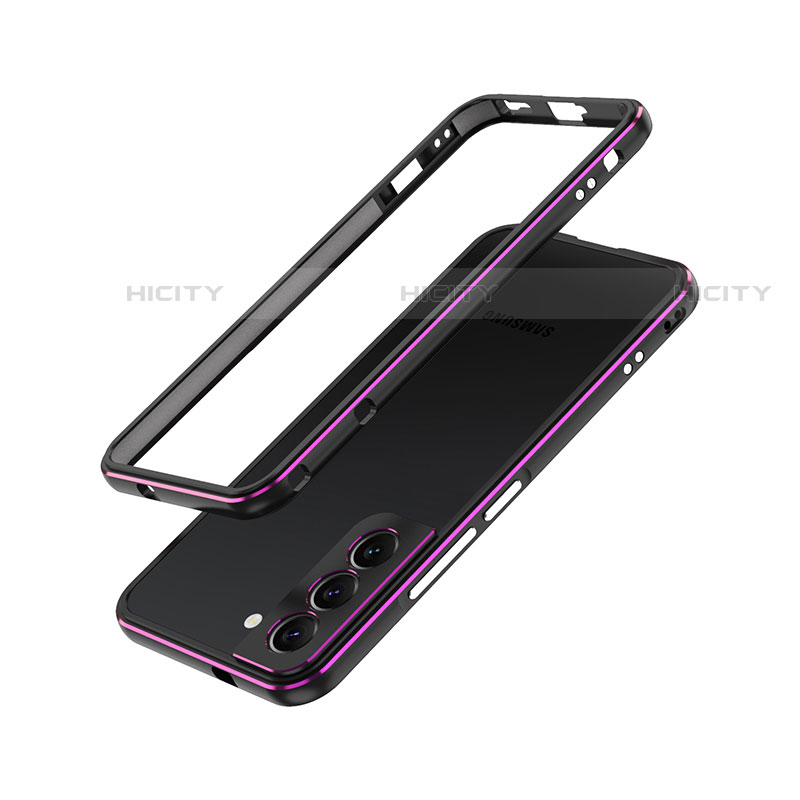 Handyhülle Hülle Luxus Aluminium Metall Rahmen Tasche A01 für Samsung Galaxy S22 Plus 5G Violett Plus