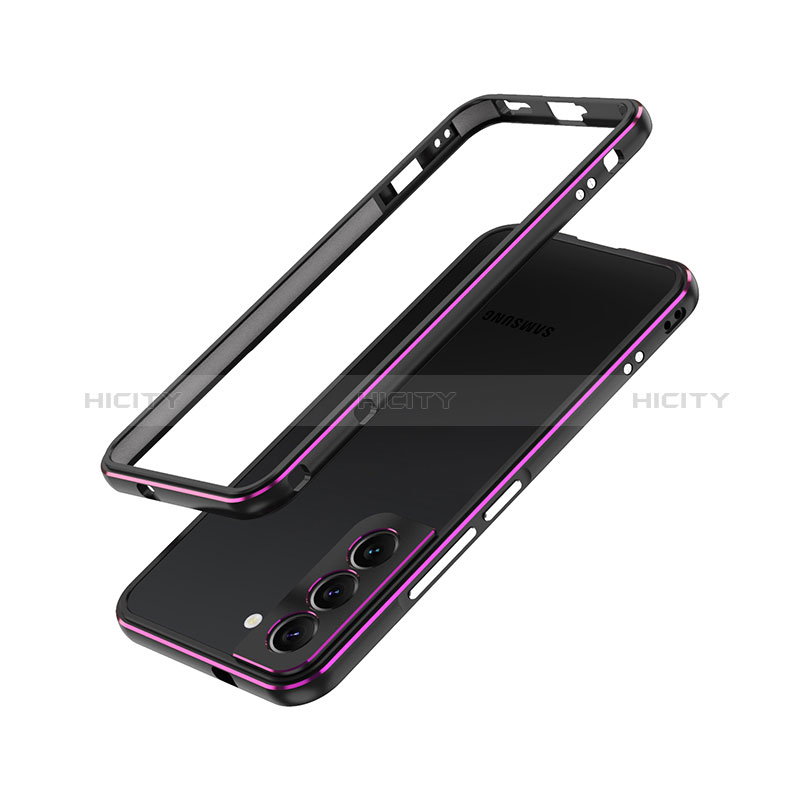 Handyhülle Hülle Luxus Aluminium Metall Rahmen Tasche A01 für Samsung Galaxy S24 5G Violett