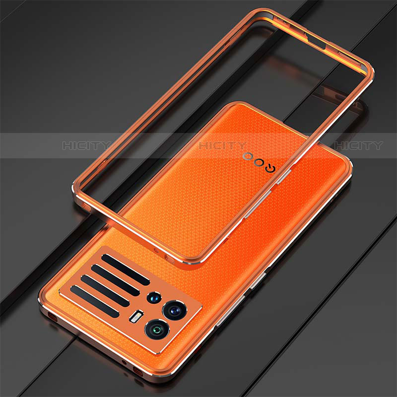 Handyhülle Hülle Luxus Aluminium Metall Rahmen Tasche A01 für Vivo iQOO 9 Pro 5G Orange