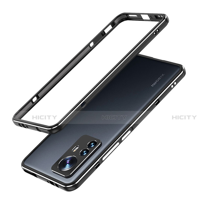 Handyhülle Hülle Luxus Aluminium Metall Rahmen Tasche A01 für Xiaomi Mi 12 5G Schwarz Plus