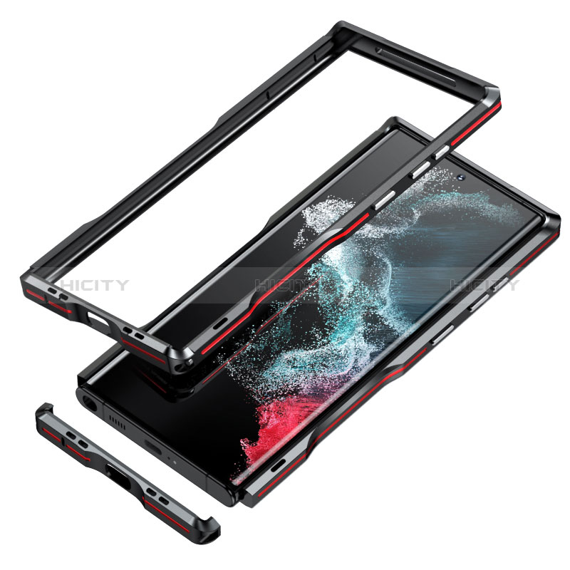 Handyhülle Hülle Luxus Aluminium Metall Rahmen Tasche A03 für Samsung Galaxy S24 Ultra 5G groß