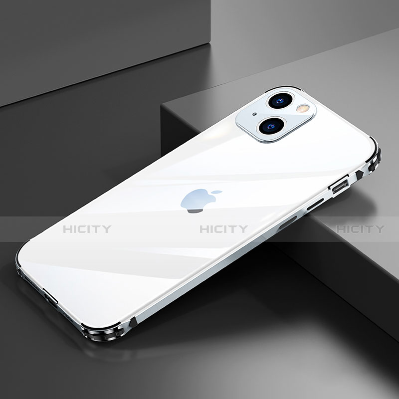 Handyhülle Hülle Luxus Aluminium Metall Rahmen Tasche A06 für Apple iPhone 14 Plus