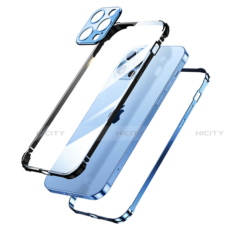 Handyhülle Hülle Luxus Aluminium Metall Rahmen Tasche A06 für Apple iPhone 14 Plus