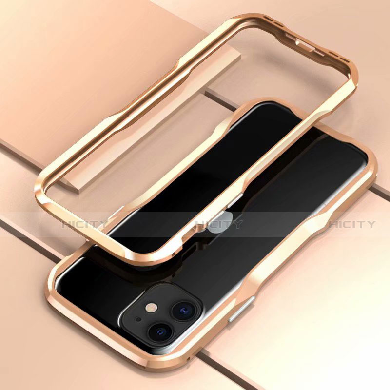 Handyhülle Hülle Luxus Aluminium Metall Rahmen Tasche für Apple iPhone 11 Gold