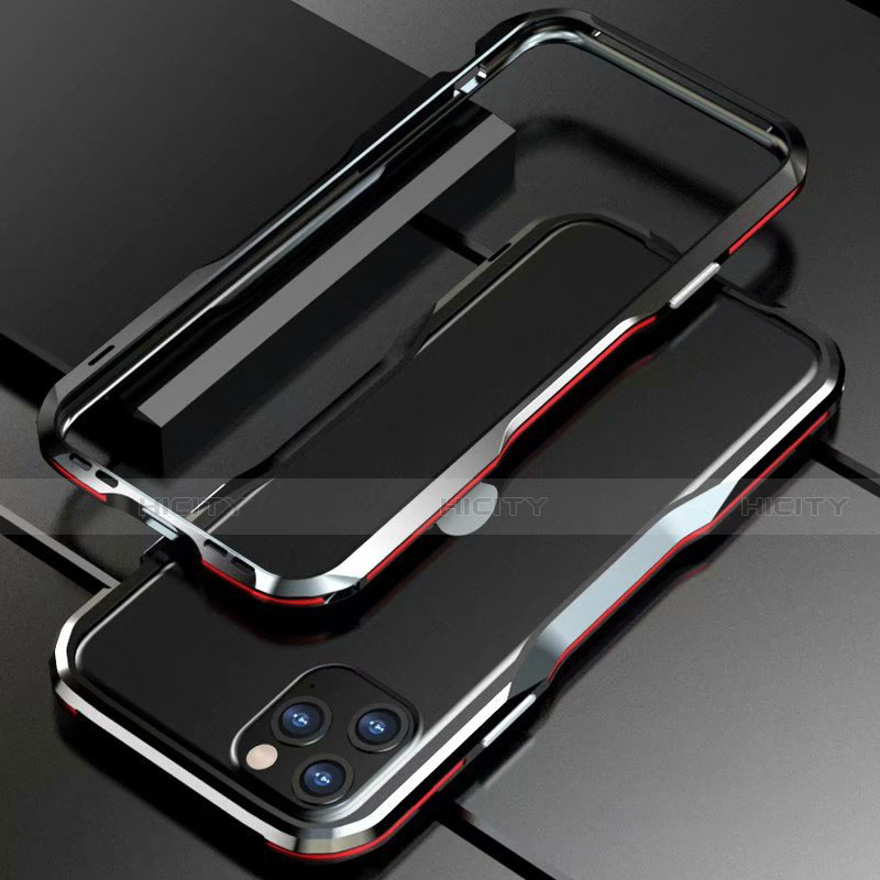 Handyhülle Hülle Luxus Aluminium Metall Rahmen Tasche für Apple iPhone 11 Pro Rot und Schwarz