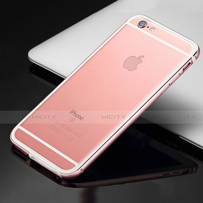 Handyhülle Hülle Luxus Aluminium Metall Rahmen Tasche für Apple iPhone 6S Rosegold