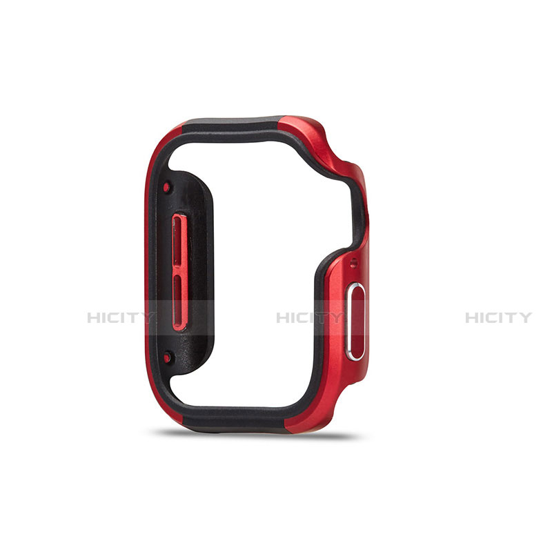 Handyhülle Hülle Luxus Aluminium Metall Rahmen Tasche für Apple iWatch 5 40mm Rot und Schwarz