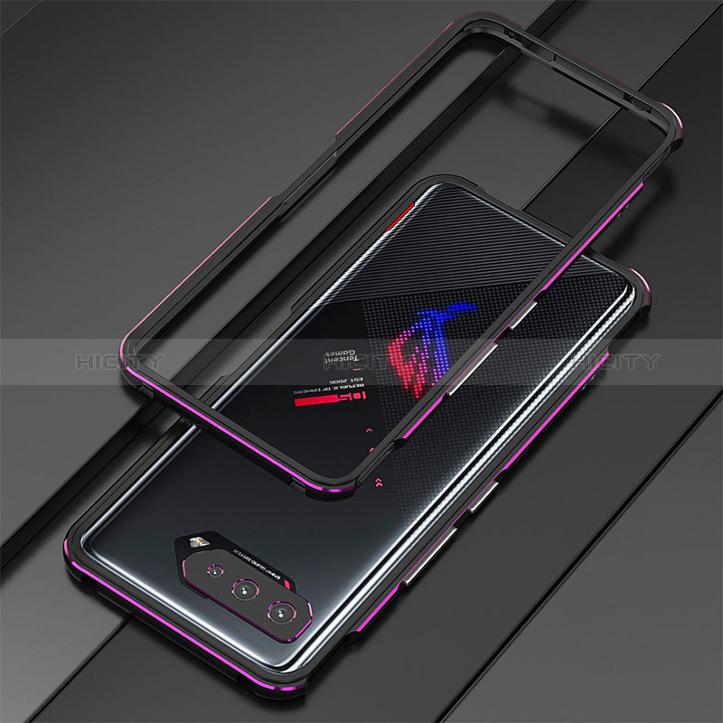 Handyhülle Hülle Luxus Aluminium Metall Rahmen Tasche für Asus ROG Phone 5 Pro Violett