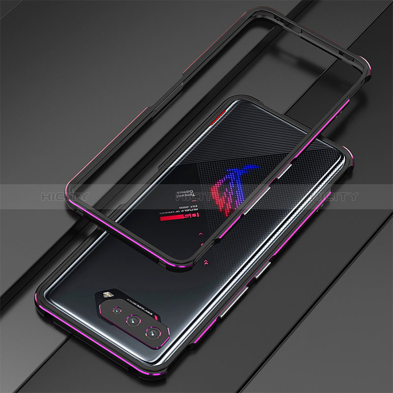 Handyhülle Hülle Luxus Aluminium Metall Rahmen Tasche für Asus ROG Phone 5s Violett Plus