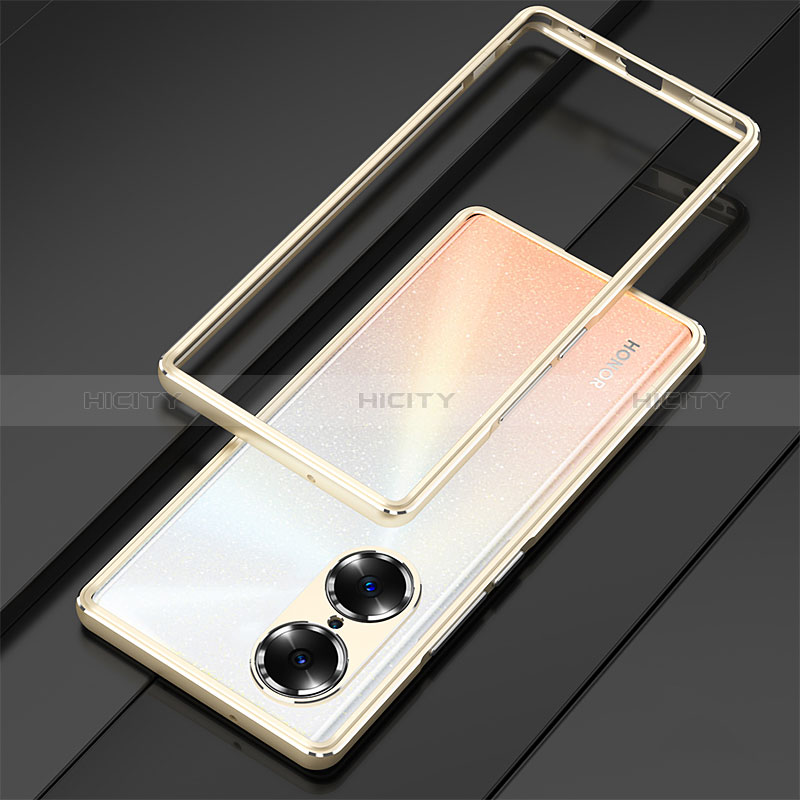 Handyhülle Hülle Luxus Aluminium Metall Rahmen Tasche für Huawei Honor 60 5G Gold