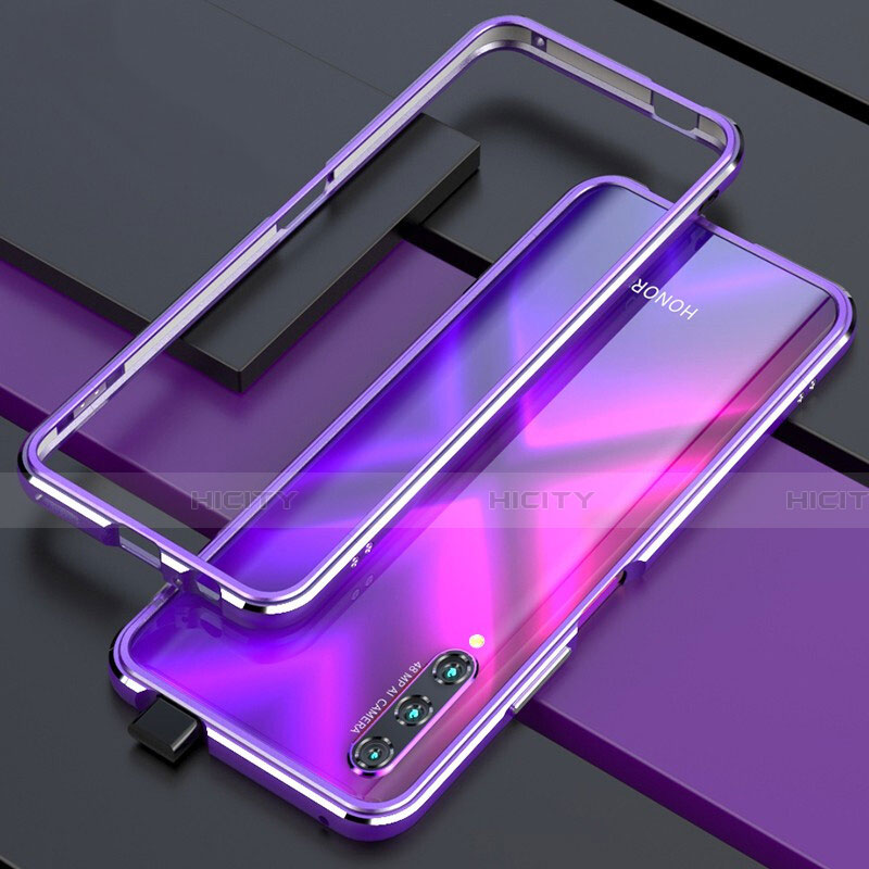 Handyhülle Hülle Luxus Aluminium Metall Rahmen Tasche für Huawei Honor 9X Pro Violett Plus