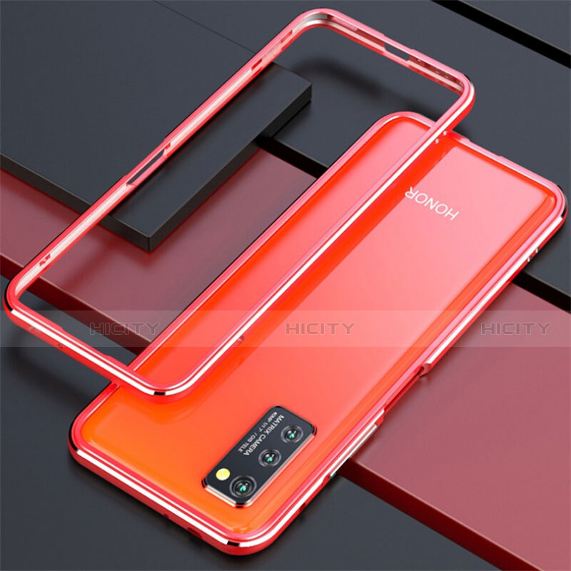 Handyhülle Hülle Luxus Aluminium Metall Rahmen Tasche für Huawei Honor V30 5G Rot Plus