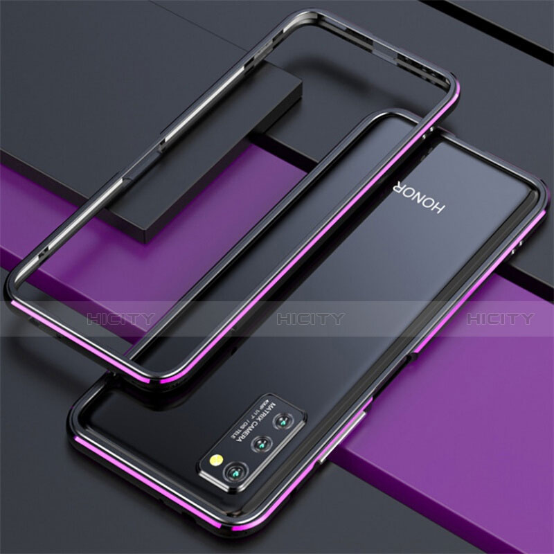 Handyhülle Hülle Luxus Aluminium Metall Rahmen Tasche für Huawei Honor View 30 5G Violett