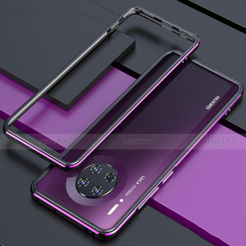 Handyhülle Hülle Luxus Aluminium Metall Rahmen Tasche für Huawei Mate 30 Pro Violett