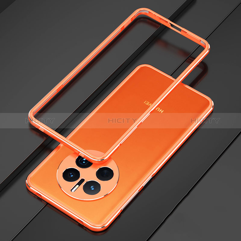 Handyhülle Hülle Luxus Aluminium Metall Rahmen Tasche für Huawei Mate 50 Orange Plus