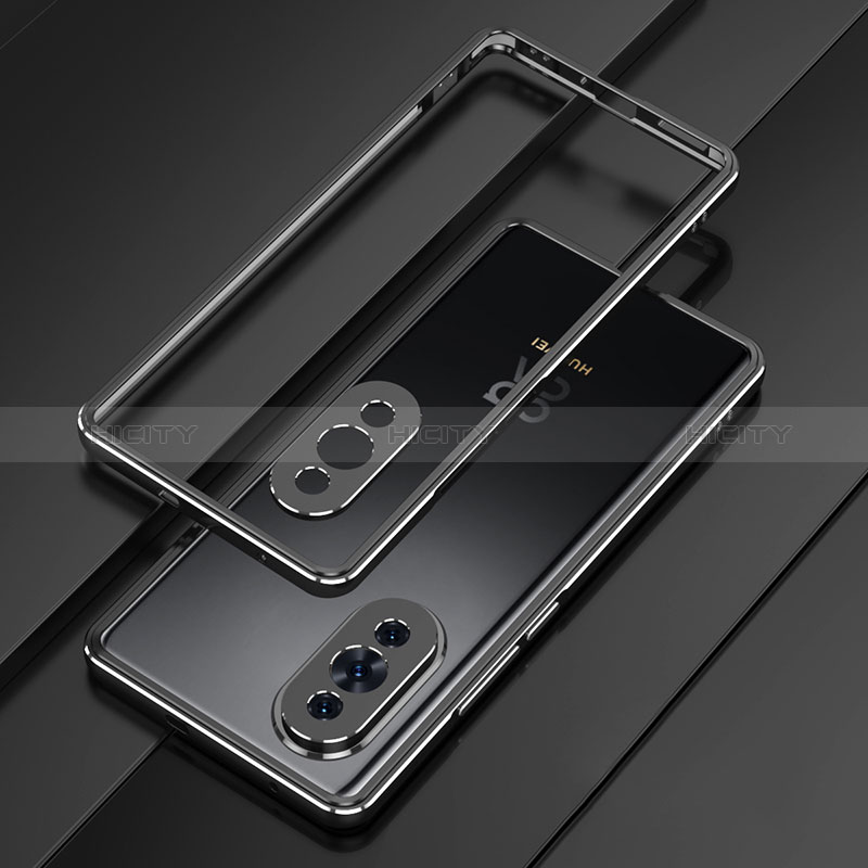 Handyhülle Hülle Luxus Aluminium Metall Rahmen Tasche für Huawei Nova 10 Pro Schwarz