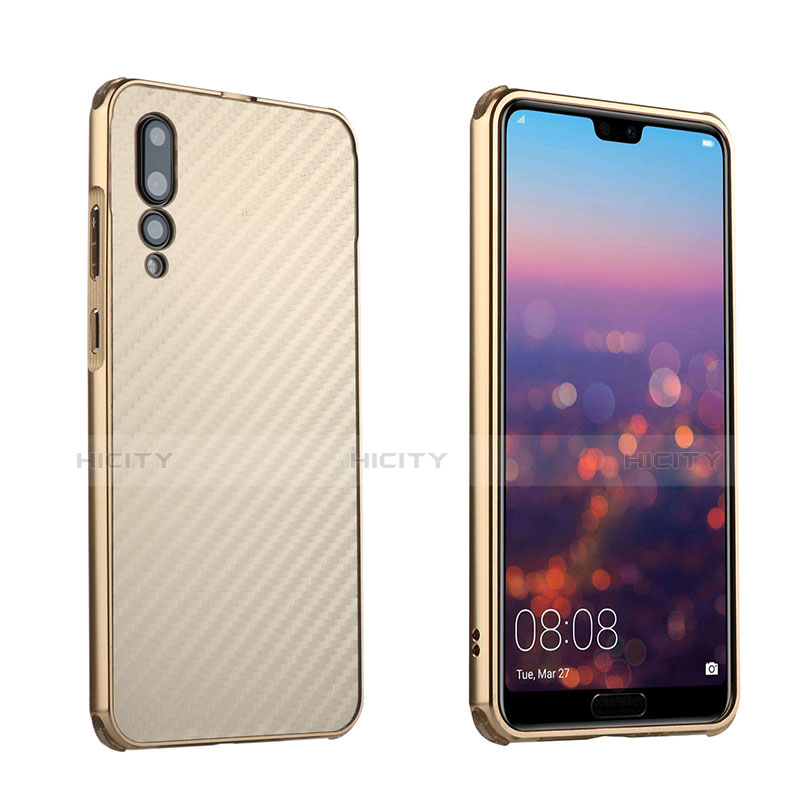 Handyhülle Hülle Luxus Aluminium Metall Rahmen Tasche für Huawei P20 Pro Gold