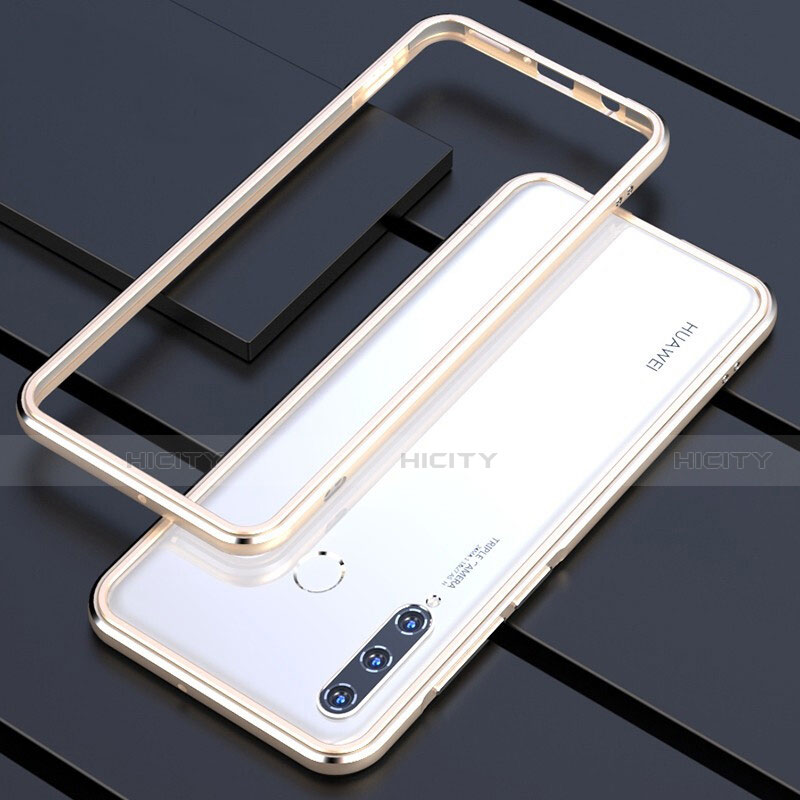 Handyhülle Hülle Luxus Aluminium Metall Rahmen Tasche für Huawei P30 Lite Gold