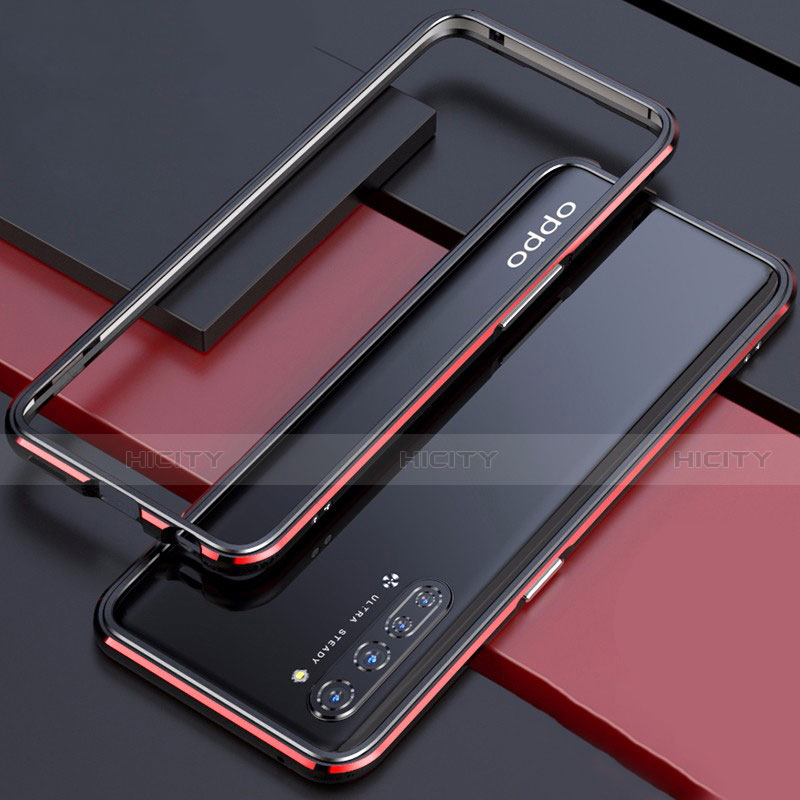 Handyhülle Hülle Luxus Aluminium Metall Rahmen Tasche für Oppo K7 5G Rot