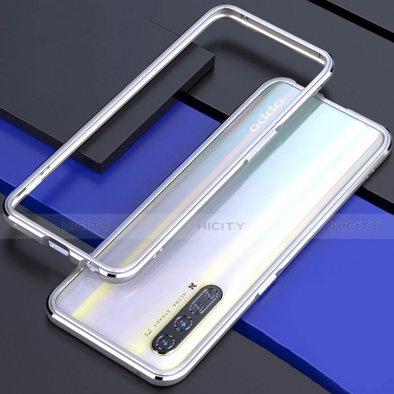 Handyhülle Hülle Luxus Aluminium Metall Rahmen Tasche für Oppo K7 5G Silber Plus