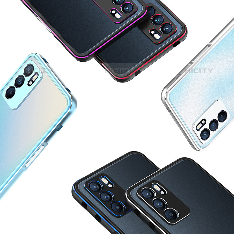 Handyhülle Hülle Luxus Aluminium Metall Rahmen Tasche für Oppo Reno6 Pro 5G India