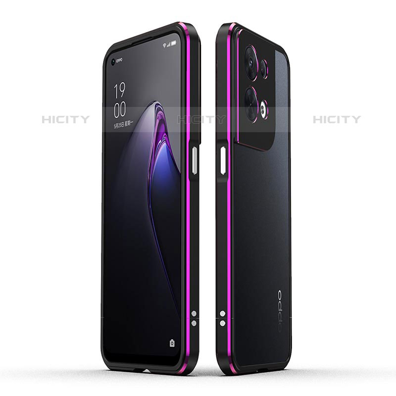 Handyhülle Hülle Luxus Aluminium Metall Rahmen Tasche für Oppo Reno9 Pro 5G groß